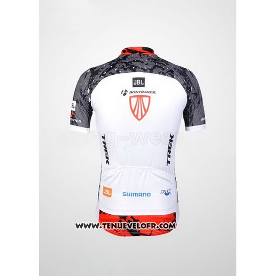 2012 Maillot Ciclismo Trek Blanc et Gris Manches Courtes et Cuissard